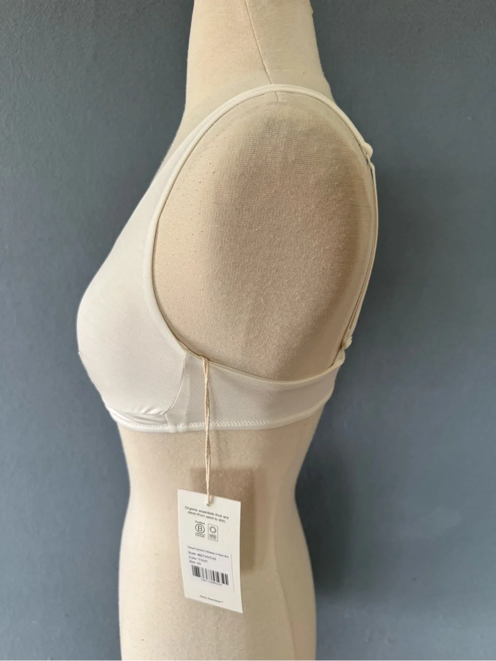 MATE The Label Tencel Wireless U-Neck Bra White Size M NWT